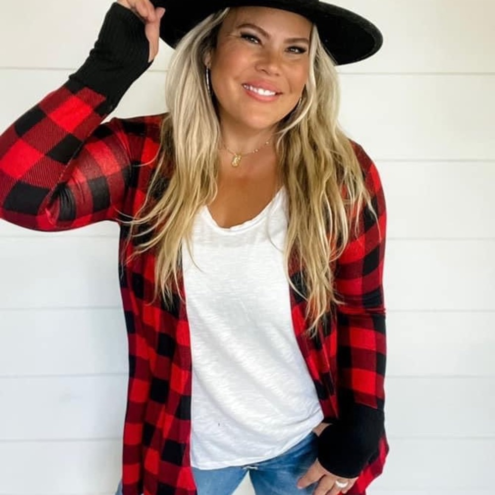 Red Buffalo Plaid Cardigan